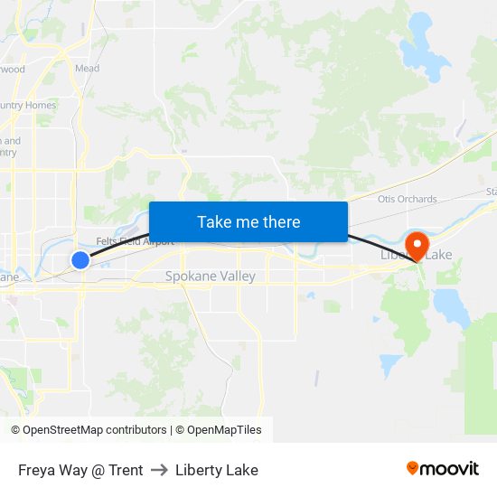 Freya Way @ Trent to Liberty Lake map