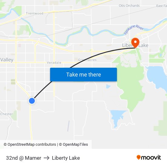 32nd @ Mamer to Liberty Lake map