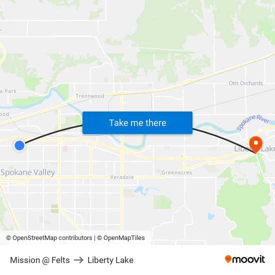 Mission @ Felts to Liberty Lake map