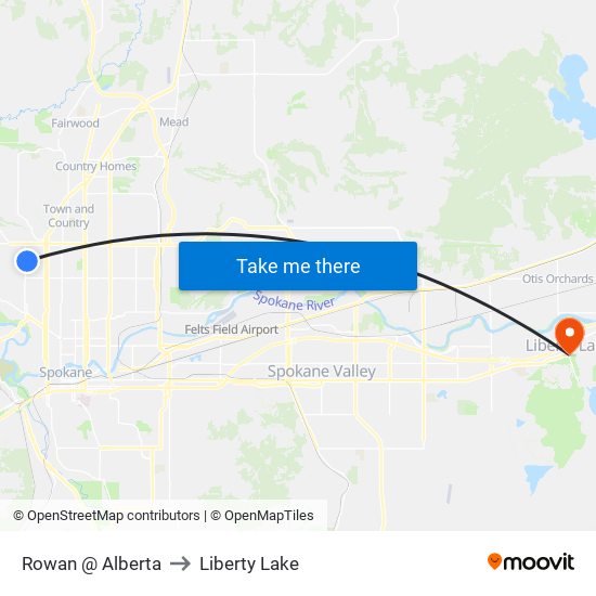 Rowan @ Alberta to Liberty Lake map