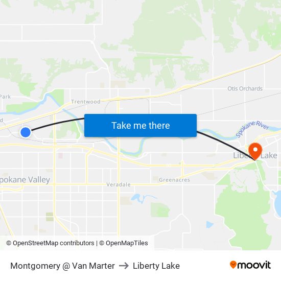 Montgomery @ Van Marter to Liberty Lake map