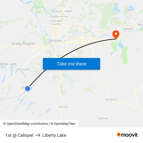 1st @ Calispel to Liberty Lake map