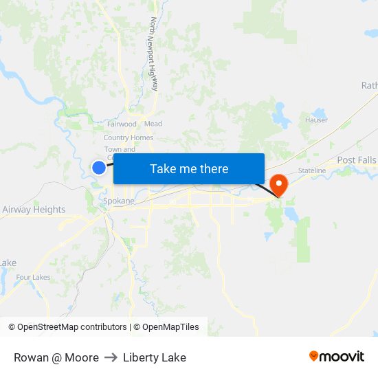 Rowan @ Moore to Liberty Lake map