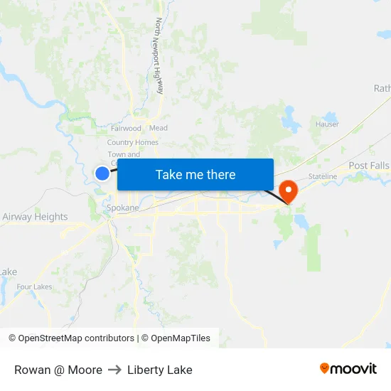 Rowan @ Moore to Liberty Lake map