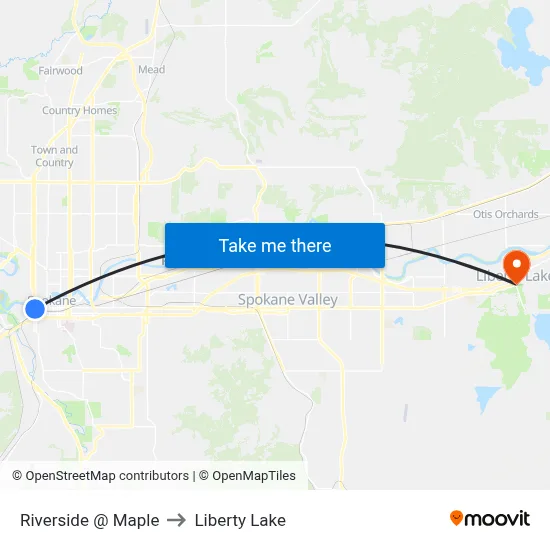 Riverside @ Maple to Liberty Lake map