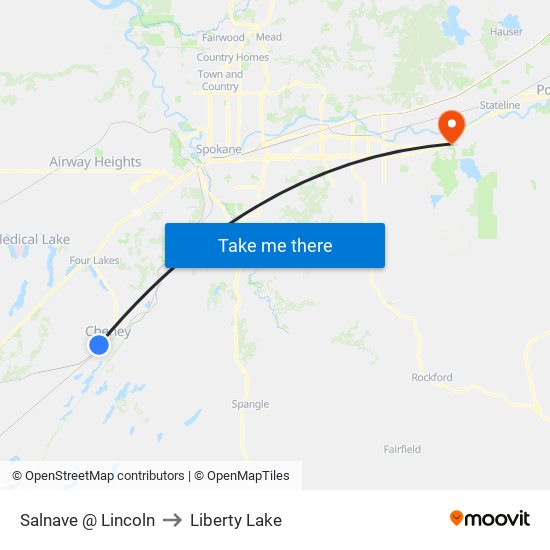 Salnave @ Lincoln to Liberty Lake map