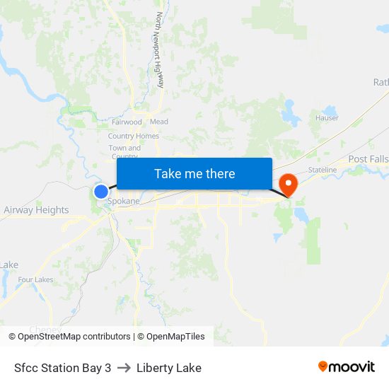 Sfcc Station Bay 3 to Liberty Lake map