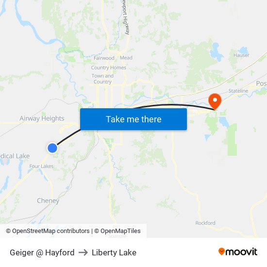 Geiger @ Hayford to Liberty Lake map