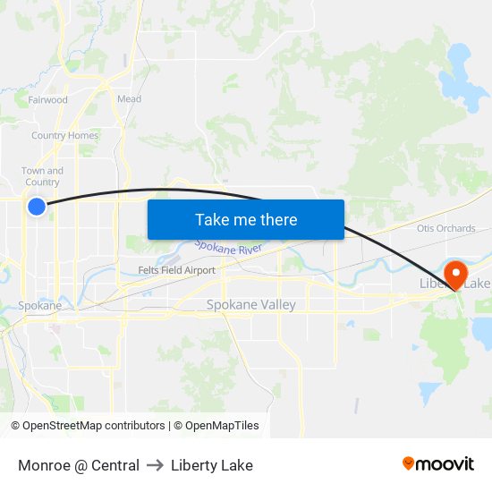 Monroe @ Central to Liberty Lake map