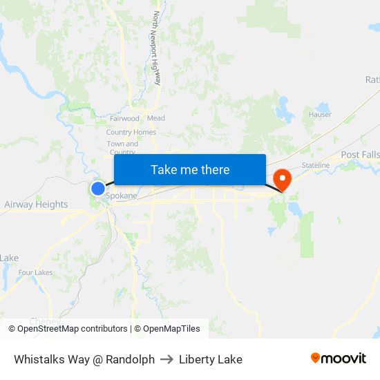 Whistalks Way @ Randolph to Liberty Lake map