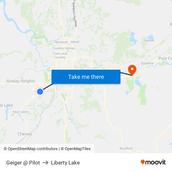 Geiger @ Pilot to Liberty Lake map