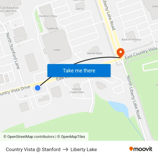 Country Vista @ Stanford to Liberty Lake map