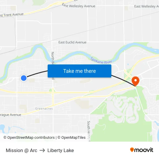 Mission @ Arc to Liberty Lake map