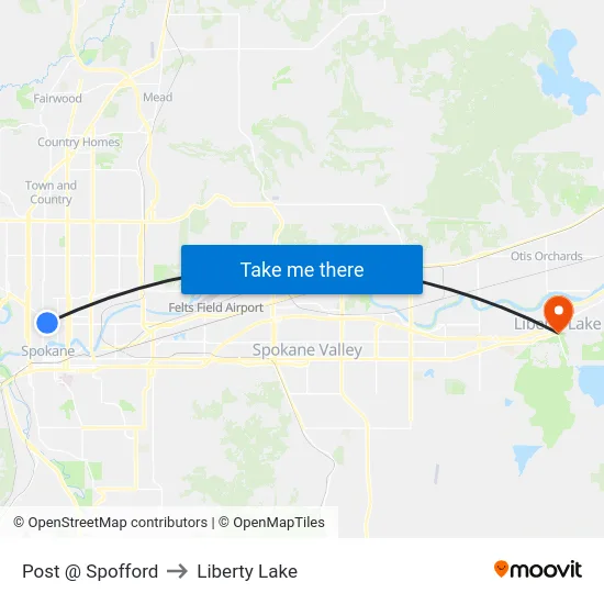 Post @ Spofford to Liberty Lake map