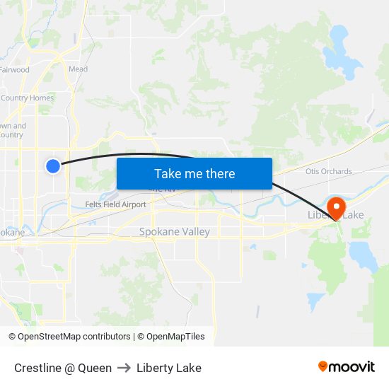 Crestline @ Queen to Liberty Lake map