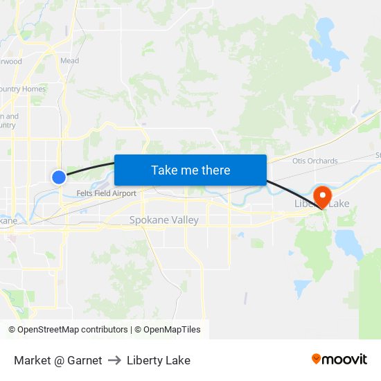 Market @ Garnet to Liberty Lake map