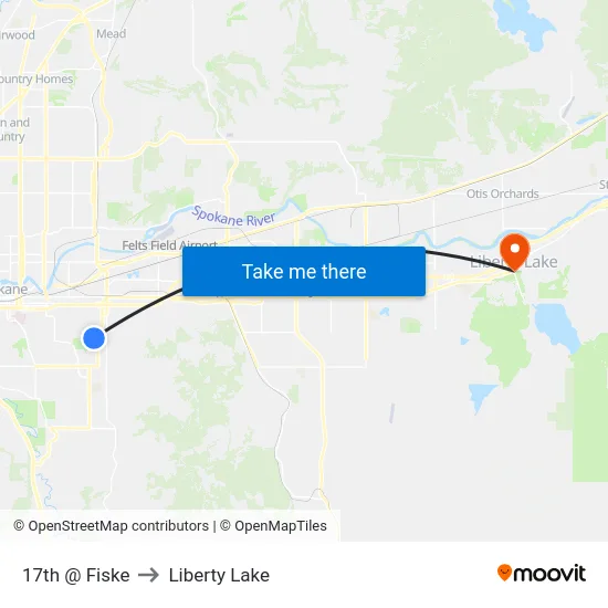 17th @ Fiske to Liberty Lake map