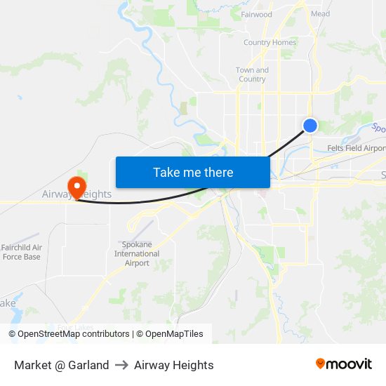 Market @ Garland to Airway Heights map