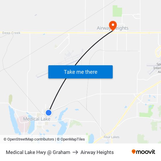 Medical Lake Hwy @ Graham to Airway Heights map