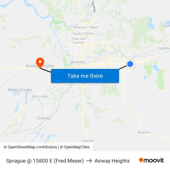 Sprague @ 15800 E (Fred Meyer) to Airway Heights map