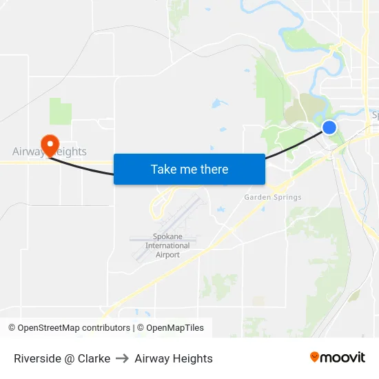 Riverside @ Clarke to Airway Heights map