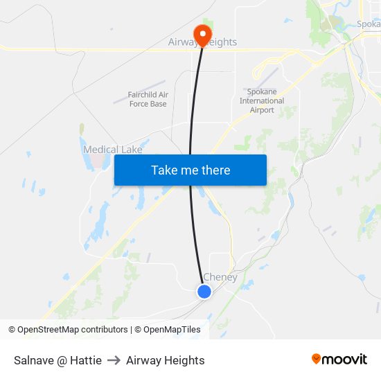 Salnave @ Hattie to Airway Heights map