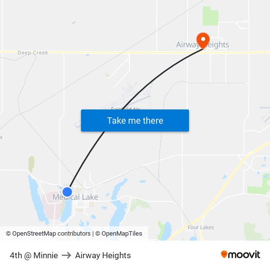 4th @ Minnie to Airway Heights map