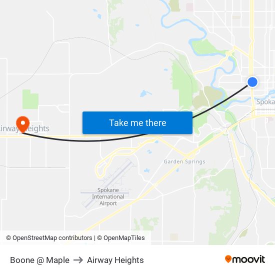 Boone @ Maple to Airway Heights map