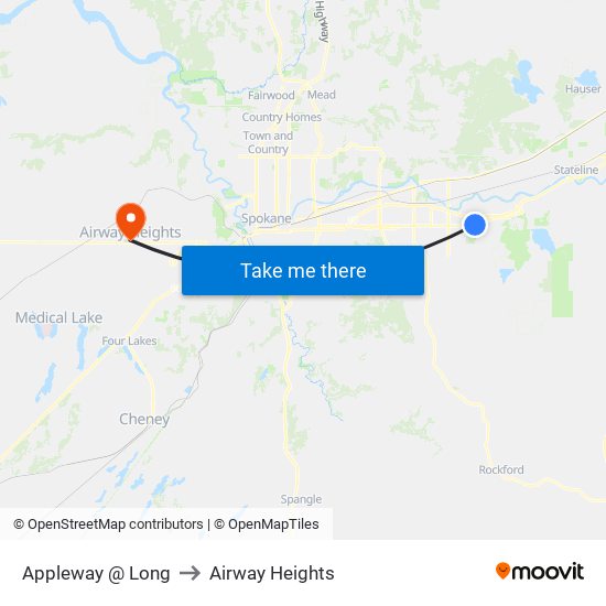 Appleway @ Long to Airway Heights map