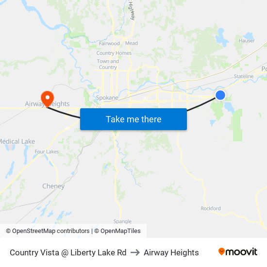 Country Vista @ Liberty Lake Rd to Airway Heights map