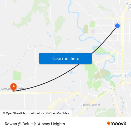 Rowan @ Belt to Airway Heights map