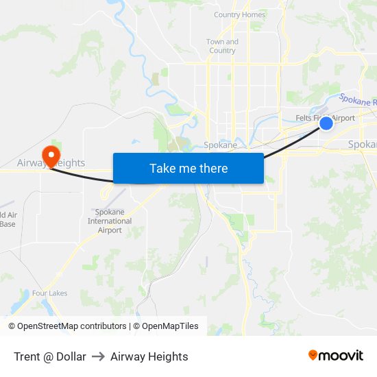 Trent @ Dollar to Airway Heights map