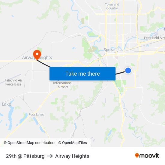 29th @ Pittsburg to Airway Heights map