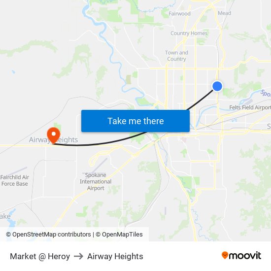 Market @ Heroy to Airway Heights map