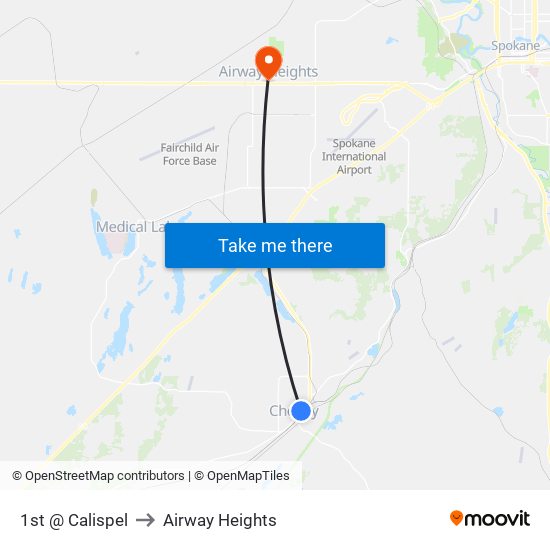 1st @ Calispel to Airway Heights map