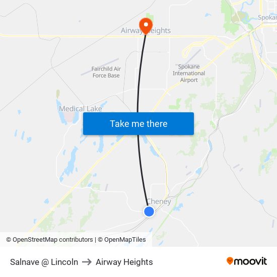 Salnave @ Lincoln to Airway Heights map