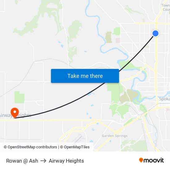 Rowan @ Ash to Airway Heights map