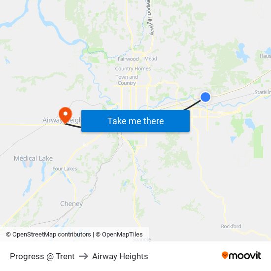 Progress @ Trent to Airway Heights map