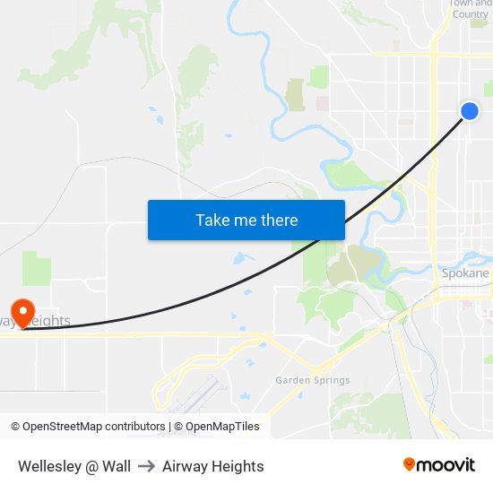 Wellesley @ Wall to Airway Heights map