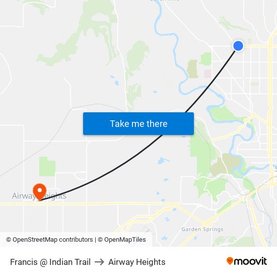 Francis @ Indian Trail to Airway Heights map