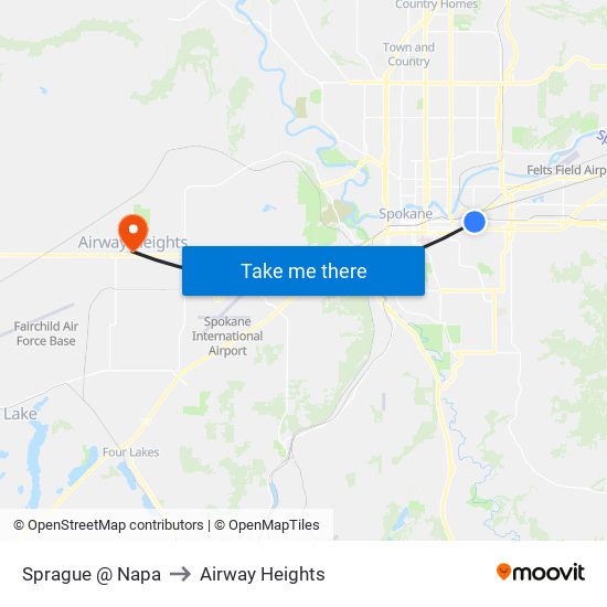 Sprague @ Napa to Airway Heights map