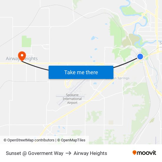 Sunset @ Goverment Way to Airway Heights map