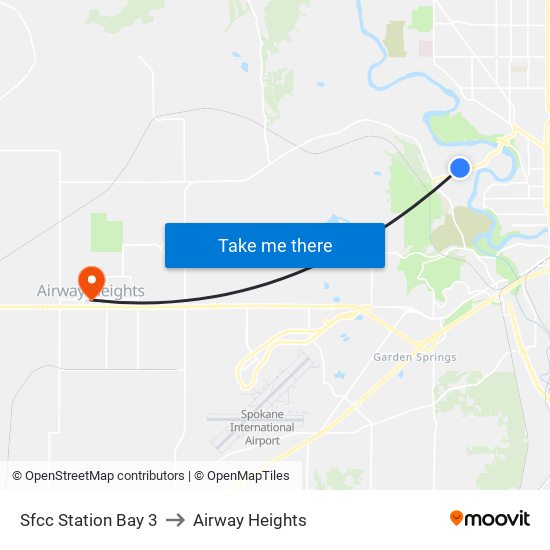 Sfcc Station Bay 3 to Airway Heights map