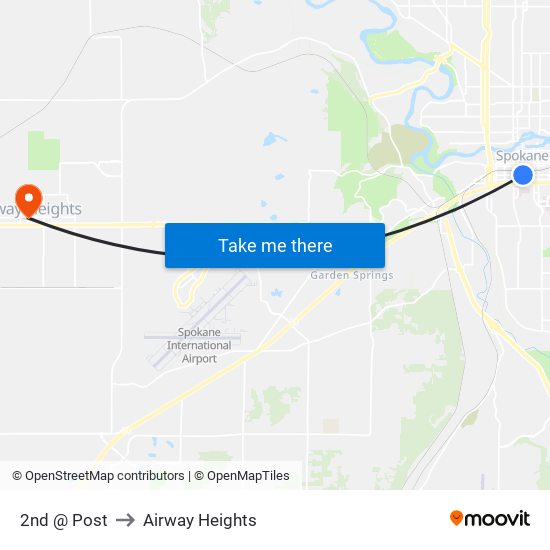 2nd @ Post to Airway Heights map