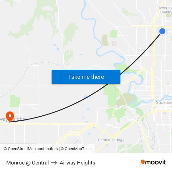 Monroe @ Central to Airway Heights map