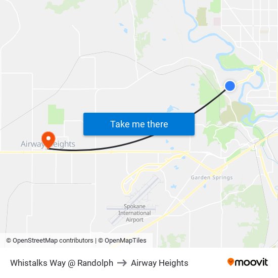 Whistalks Way @ Randolph to Airway Heights map