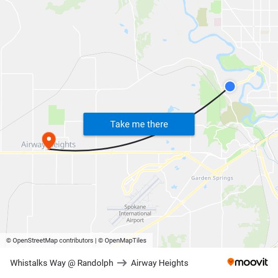 Whistalks Way @ Randolph to Airway Heights map