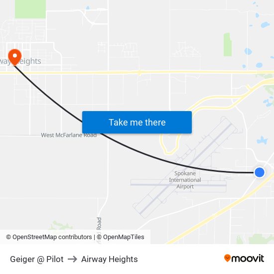 Geiger @ Pilot to Airway Heights map