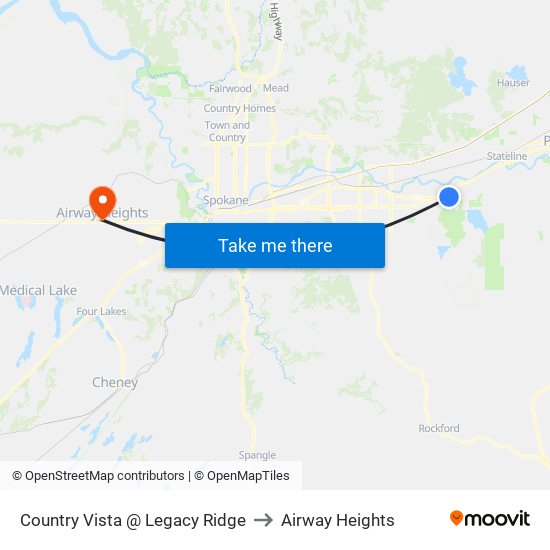 Country Vista @ Legacy Ridge to Airway Heights map