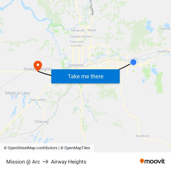 Mission @ Arc to Airway Heights map